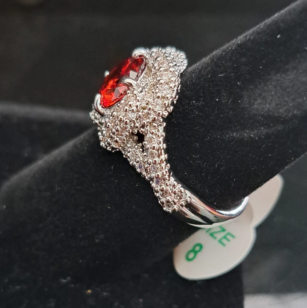 NEW RUBY RING BOMB RING SIZE 8 - Picture 2 of 5